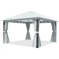 TOOLPORT 4x4 m Softtop Gartenpavillon, inkl. 4 Seitenteile, stone - (300687)