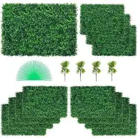 Vevor 6 STÜCKE 20 x 20 künstliche Buchsbaumplatten Buchsbaumhecke Wandplatten Kunstrasen-Hintergrundwand grüne Graswand 4,1 cm Sichtschutz Heckenschutz UV-geschützt MLCZWQ6PC20X20001V0 20x20Inch