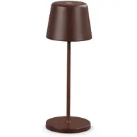 Ideal Lux 346915 Niedliche Touch-Tischleuchte für den Außenbereich, H208mm LED, 3W 220/110lm 2200-2700K IP65 braun, Ladestation