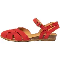 El naturalista für Damen. 252071381005_008 Leder Sandalen N5207 Stella rot (42), Wohnung, Schnalle, Lässig