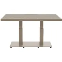 Brafab Loungetisch Scale 85 x 49/73 x 140 cm Aluminium Stahl Keramik Beige