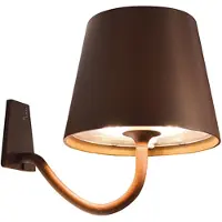 Zafferano Poldina Corten LED-Wandleuchte, wiederaufladbar und dimmbar