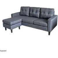 HTI Ecksofa Reva Grau 183x83x124 cm (BxHxT) inkl. Hocker und 3 Sitzpolstern, links/rechts
