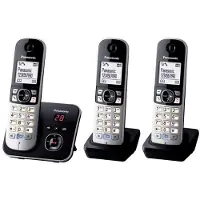 Panasonic KX-TG6823, DECT-Telefon, Kabelloses Mobilteil, Freisprecheinrichtung, 120 Eintragungen, Anrufer-Identifikation, Schwarz, Silber