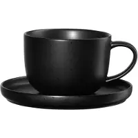 Asa selection Kaffeetasse mit Untertasse Coppa Kuro Black 200 ml
