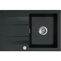 SYSTEMCERAM KeraDomo Spüle GENEA 75 in NIGRA mit Excenterbedienung / Einbauspüle
