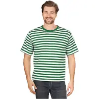 Thetru Herren Ringelshirt Kurzarm grün-weiss – alltagstauglich