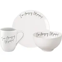 Villeroy & Boch Geschirr-Set "Frühstücks-Set Amazing not perfect Statement 3er Set weiß", weiß, 3, Porzellan, Geschirr-Sets, Geschirr-Set, Spülmaschinengeeignet, Mikrowellengeeignet