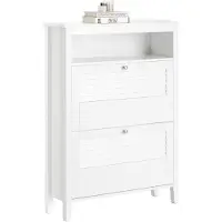 SoBuy Schuhschrank - 2 Klappen - Classic - 80 x 25 x 108 cm - Weiß