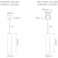 Beneito Faure Atmos 7 Pendelleuchte, Mattweiß, Röhrenform, 2700K/3200K/4000K Schaltertechnologie, Verstellbare Optik 15º/38º/60º