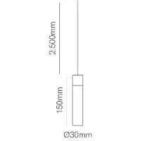 Beneito Faure Alp Space 5W LED-Röhrenpendelleuchte, Farbtemperaturschalter 2700K-3200K-4000K, 45° Abstrahlwinkel, Mattweiß -