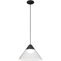 Beneito Faure Ark LED-Pendelleuchte von , 6 W, 3000 K, 90°, Schwarz/Transparent, konisches Design für elegante Innenbeleuchtung