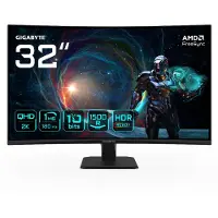 Gigabyte Curved-LED-Monitor "GS32QCA", Energieeffizienz: G, schwarz, B:70,1cm H:49,7cm T:23,8cm, Monitore, neigbar, Eyesafe 2.0, HDR-Ready-, AMD FreeSync, Curved-LED-Monitor