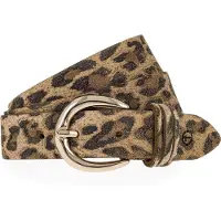 Tamaris Ledergürtel "Cecilia Gold", Damen, Gr. 100, braun (taupe, schwarz braun), Rindsleder, Gürtel Ledergürtel, mit 3 cm Breite, aus Rindsleder, im Metallic-Design oder Animal-Look