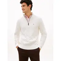Tommy Hilfiger Classic Cotton Cable Ivory Petal Größe: XL | Turtlenecks Outlet | Herren | Weiß