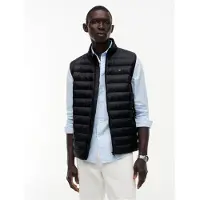 Tommy Hilfiger Herren Weste Core Packable Recycled mit Stehkragen, Schwarz (Black), S