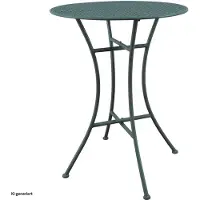 HTI Gartentisch Ivo, Rund, Metall, Blau, Ø 55 cm, 68 cm hoch, platzsparend