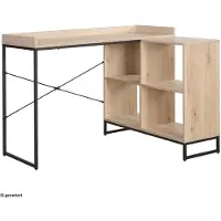 HTI Eckschreibtisch mit Regal Cedrik Artisaneiche-Schwarz