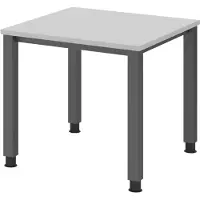 Bümö Schreibtisch Serie-Q - Größe: 80 x 80 cm, Gestell: Graphit, Nachbildung: Grau