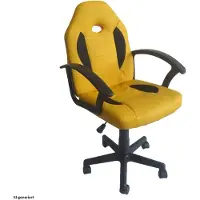 HTI Schreibtischstuhl Junior höhenverstellbar ergonomischer Drehstuhl Gelb