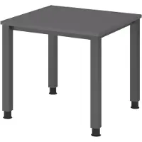 Bümö Schreibtisch Serie-Q - Größe: 80 x 80 cm, Nachbildung: Graphit, Gestell: Graphit