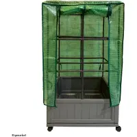 HTI Gewächshaus 60x60x106 cm auf Rollen