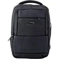 Lean City Business Rucksack mit USB-Anschluss und Brustgurt, Schwarz, 26 l, 45 cm