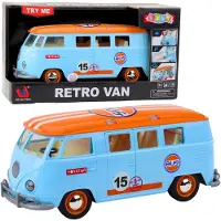 Leantoys Retro Car Van Bus Lights Sounds Opening Doors Blue