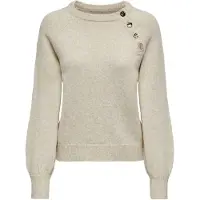 ONLY Rundhalspullover "ONLEMMA LS BUTTON ONECK EX KNT" Kunstfaser, regular fit