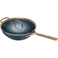 Zwilling Wok "Milano", blau, B:30cm H:13,5cm L:58cm Ø:30cm, Pfannen, Wok, Keramik-Antihaftbeschichtung, Induktion, Made in Italy