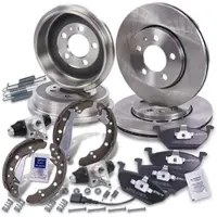 BESTPRICE Komplettset Bremsscheiben+Bremsbacken Vorne+Hinten [Hersteller-Nr. 10604023] für Audi, VW
