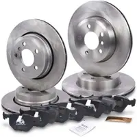BESTPRICE Bremsscheiben + Bremsbeläge Vorne + Hinten [Hersteller-Nr. 10603397] für BMW