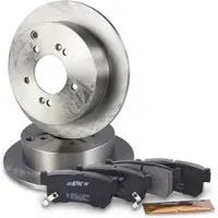 BESTPRICE Satz Bremsscheiben+Bremsbeläge Hinterachse VOLL [Hersteller-Nr. 10601127] für Kia, Hyundai