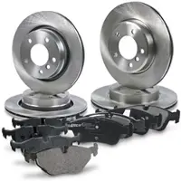 BESTPRICE Bremsscheiben + Bremsbeläge Vorne + Hinten [Hersteller-Nr. 10603388] für BMW