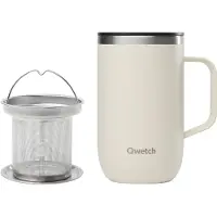 Qwetch Isolier-Teebecher Edelstahl matt sand 470ml Ø 8.4 cm