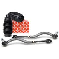 BESTPRICE 2x Spurstange + FEBI Lenkmanschetten vorne [Hersteller-Nr. 40438408] für Seat, VW, Ford