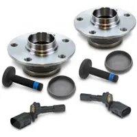 BESTPRICE 2x Radnabe inkl. Radlager + 2x ABS Sensor hinten [Hersteller-Nr. 40975443] für VW, Seat, Audi