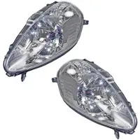 BESTPRICE 2x Scheinwerfer H4, chrom, elektr. LWR mit Stellmo [Hersteller-Nr. 10427809] für Abarth, Fiat