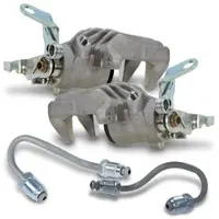 BESTPRICE 2x Bremssattel + Bremsrohr hinten [Hersteller-Nr. 40438707] für Seat, Skoda, Audi, VW
