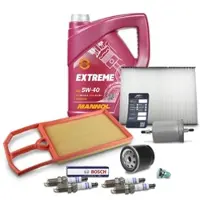 BESTPRICE Inspektionspaket Set D + 5l 5W-40 Motoröl [Hersteller-Nr. 41109130] für Skoda, VW, Seat