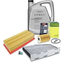 BESTPRICE Inspektionspaket A + 5l 0W-30 Motoröl [Hersteller-Nr. 40279532] für Seat, Skoda, Audi, VW
