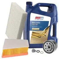 BESTPRICE Inspektionspaket Filtersatz SET A + 5l ÖL [Hersteller-Nr. 10493745] für Renault, Nissan