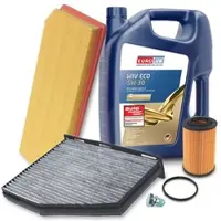 BESTPRICE Inspektionspaket Filtersatz SET A + 5l ÖL [Hersteller-Nr. 10493738] für VW, Audi, Seat, Skoda