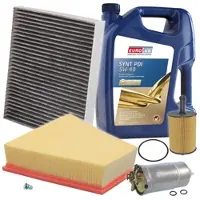 BESTPRICE Inspektionspaket Filtersatz SET B + 5l ÖL [Hersteller-Nr. 40197482] für VW, Seat, Skoda