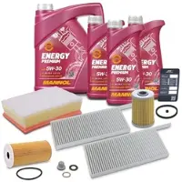 BESTPRICE Inspektionspaket SET B + 8L 5W-30 Motoröl [Hersteller-Nr. 40789387] für Renault, Opel, Nissan