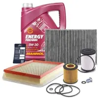 BESTPRICE Inspektionspaket Set B + 5l 5W-30 Motoröl [Hersteller-Nr. 41193777] für Opel, Vauxhall