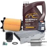 BESTPRICE Inspektionspaket Set B + 5l 5W-30 Motoröl [Hersteller-Nr. 40978630] für Seat, Skoda, Audi, VW