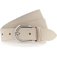 Tamaris Ledergürtel "Clara Silver" mit glänzender silberfarbener Schließe, unifarben, 3 cm breit