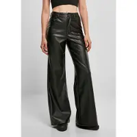 Urban Classics Ladies - Wide Leg Kunstleder Hose - W28