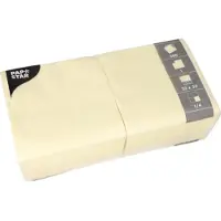 Papstar 500 Servietten, 1-lagig 1/4-Falz 33 cm x 33 cm Creme